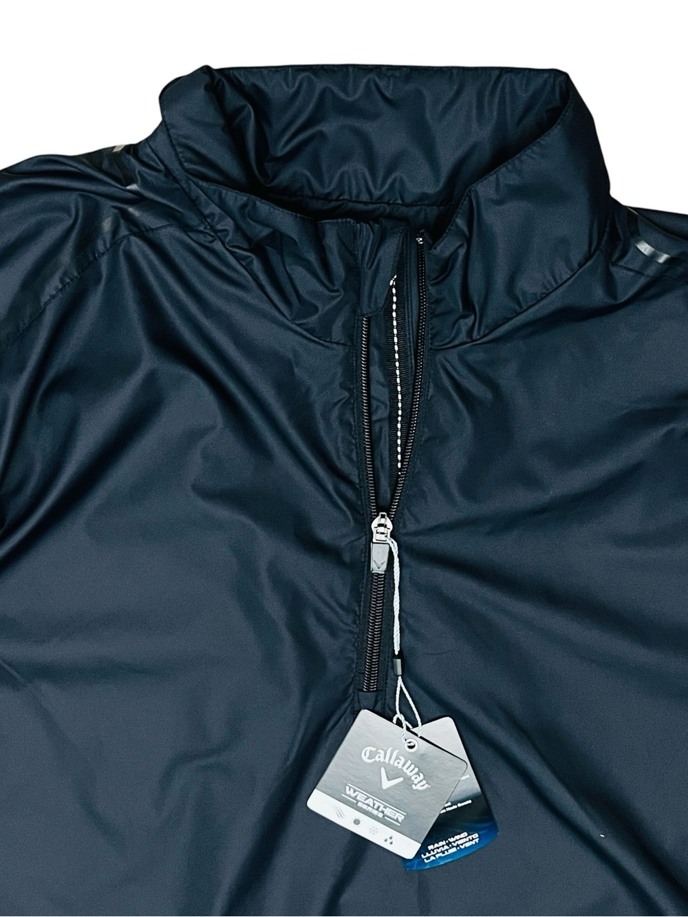 Callaway Windbreaker Jacket XL Black Golf 1/4 Zip Short Sleeve Zip/Pockets NEW - Picture 3 of 15
